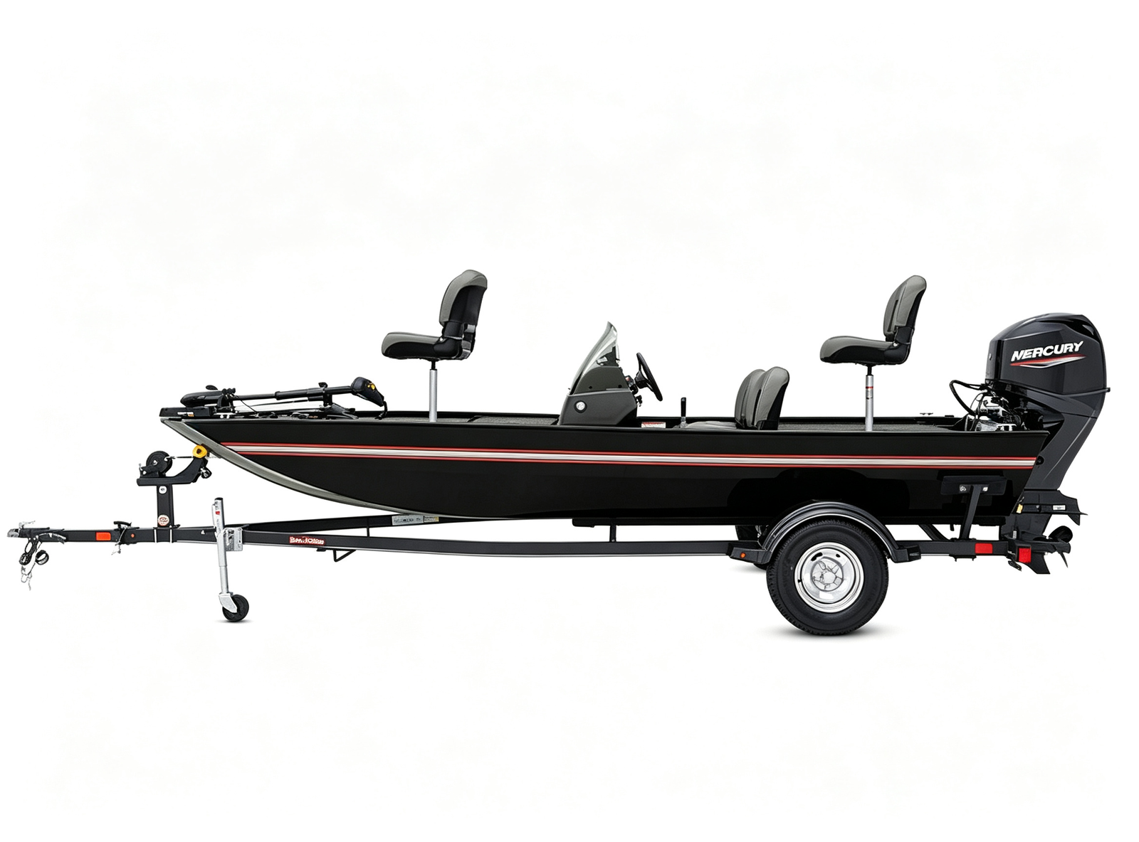 16'8" Compact Aluminum Freshwater Fishing Boat 3 Person 50HP Garmin Fish Finder Full Trailer Package - 图片 2