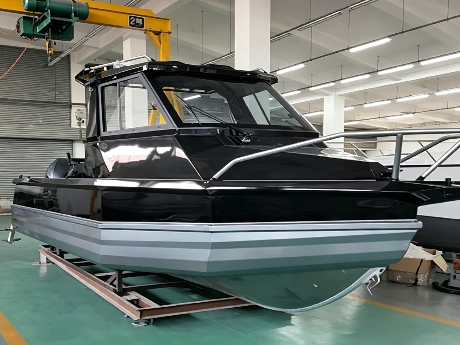 21FT Aluminum Pontoon Fishing Boat, 6.52 metre hardtop pontoon angling vessel, 6520mm foam filled watertight pontoon boat - 图片 2