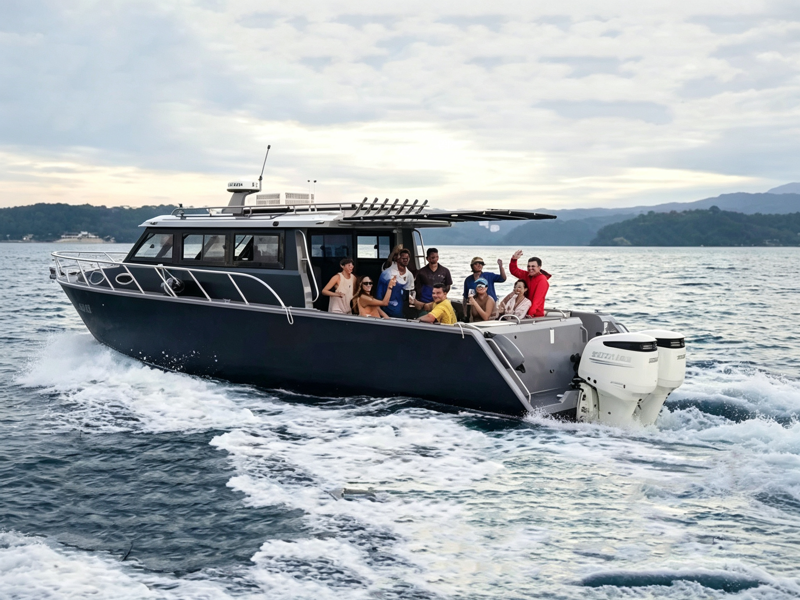 36ft Large Commercial Aluminum Offshore Fishing Boat 16 Passenger 400-600HP 500L Fuel Tank - 图片 2
