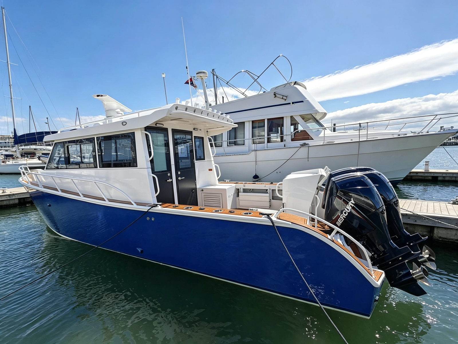 34FT Large Aluminum Offshore Pontoon Fishing Boat 8 Person Twin 200-300HP 550L Fuel Tank - 图片 2