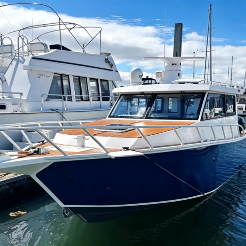 offshore fishing boat-28 34FT Large Aluminum Offshore Pontoon Fishing Boat 8 Person Twin 200-300HP 550L Fuel Tank