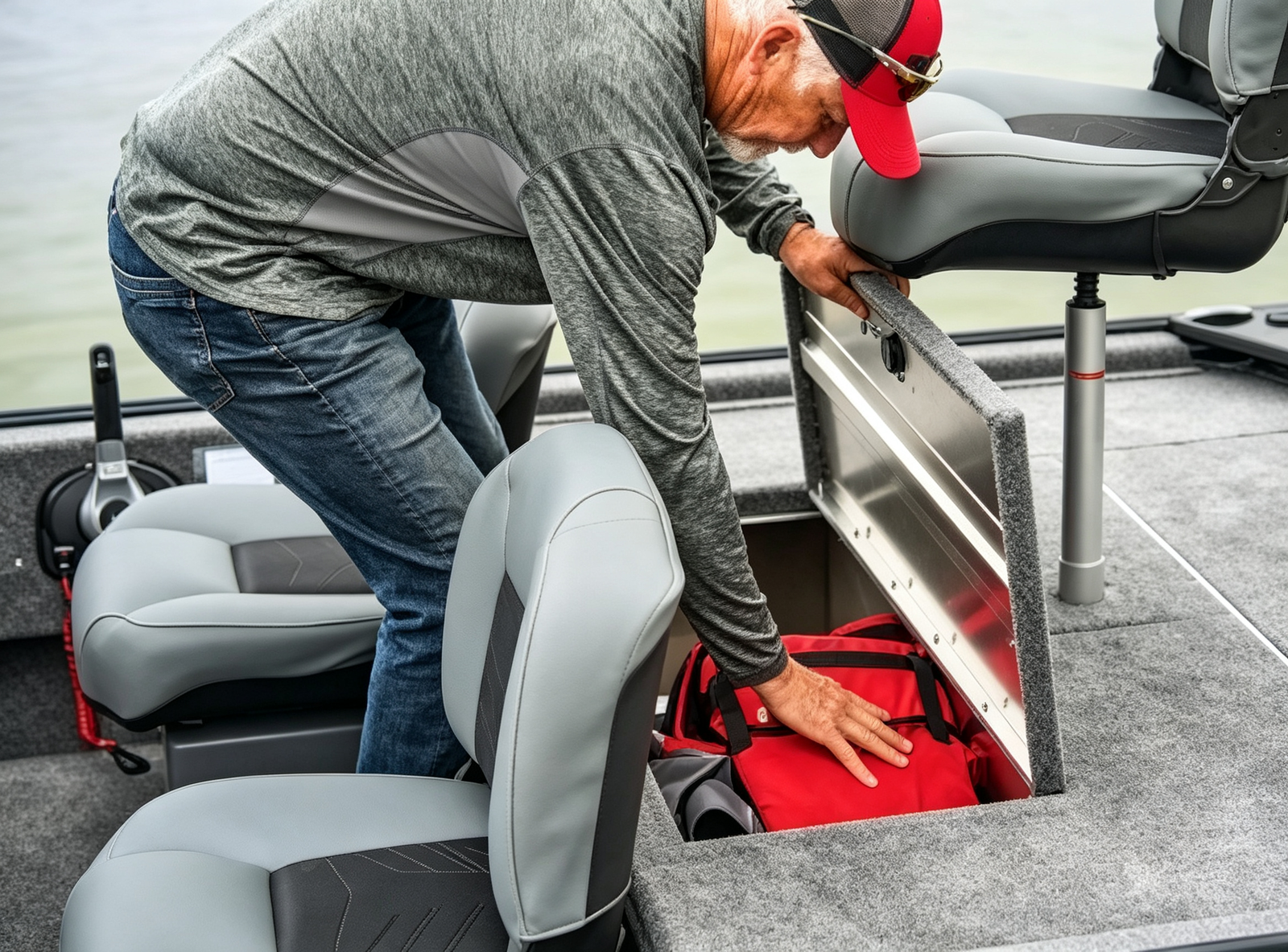 16'8" Compact Aluminum Freshwater Fishing Boat 3 Person 50HP Garmin Fish Finder Full Trailer Package - 图片 10