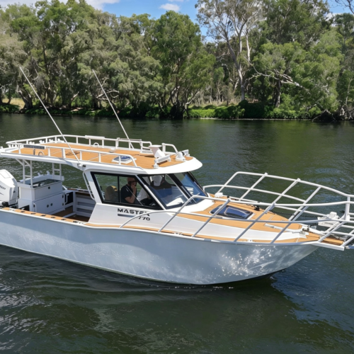 offshore fishing boat-7 26FT Premium Thick-Bottom Aluminum Offshore Game Fishing Boat – Extended Hardtop Cabin Deep Sea Sport Vessel For 8 Passengers