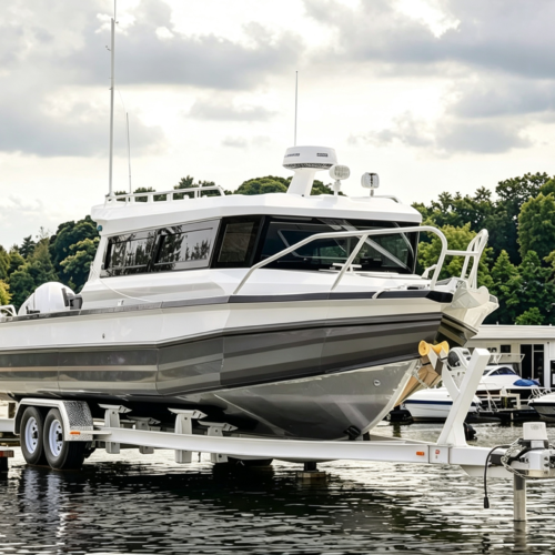 offshore fishing boat-61 23FT Aluminum Offshore Fishing Boat 7 Person 200-300HP Single/Twin Engine 300L Fuel Tank Foam Filled Pontoons