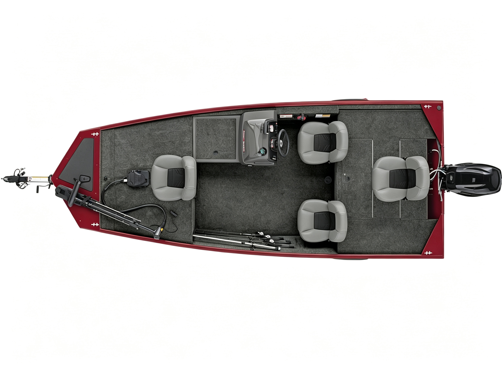 16'8" Compact Aluminum Freshwater Fishing Boat 3 Person 50HP Garmin Fish Finder Full Trailer Package - 图片 3