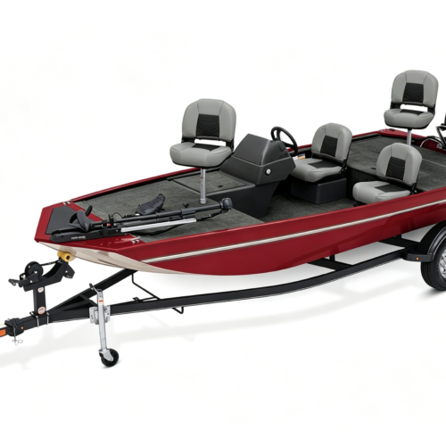 16'8" Compact Aluminum Freshwater Fishing Boat 3 Person 50HP Garmin Fish Finder Full Trailer Package