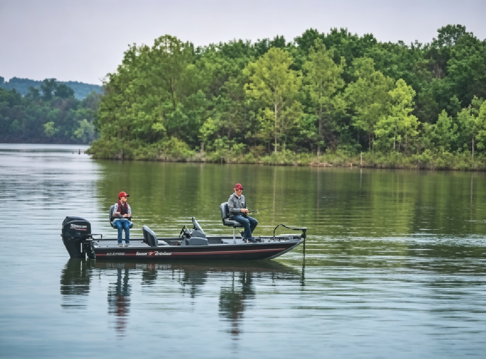 16'8" Compact Aluminum Freshwater Fishing Boat 3 Person 50HP Garmin Fish Finder Full Trailer Package - 图片 9