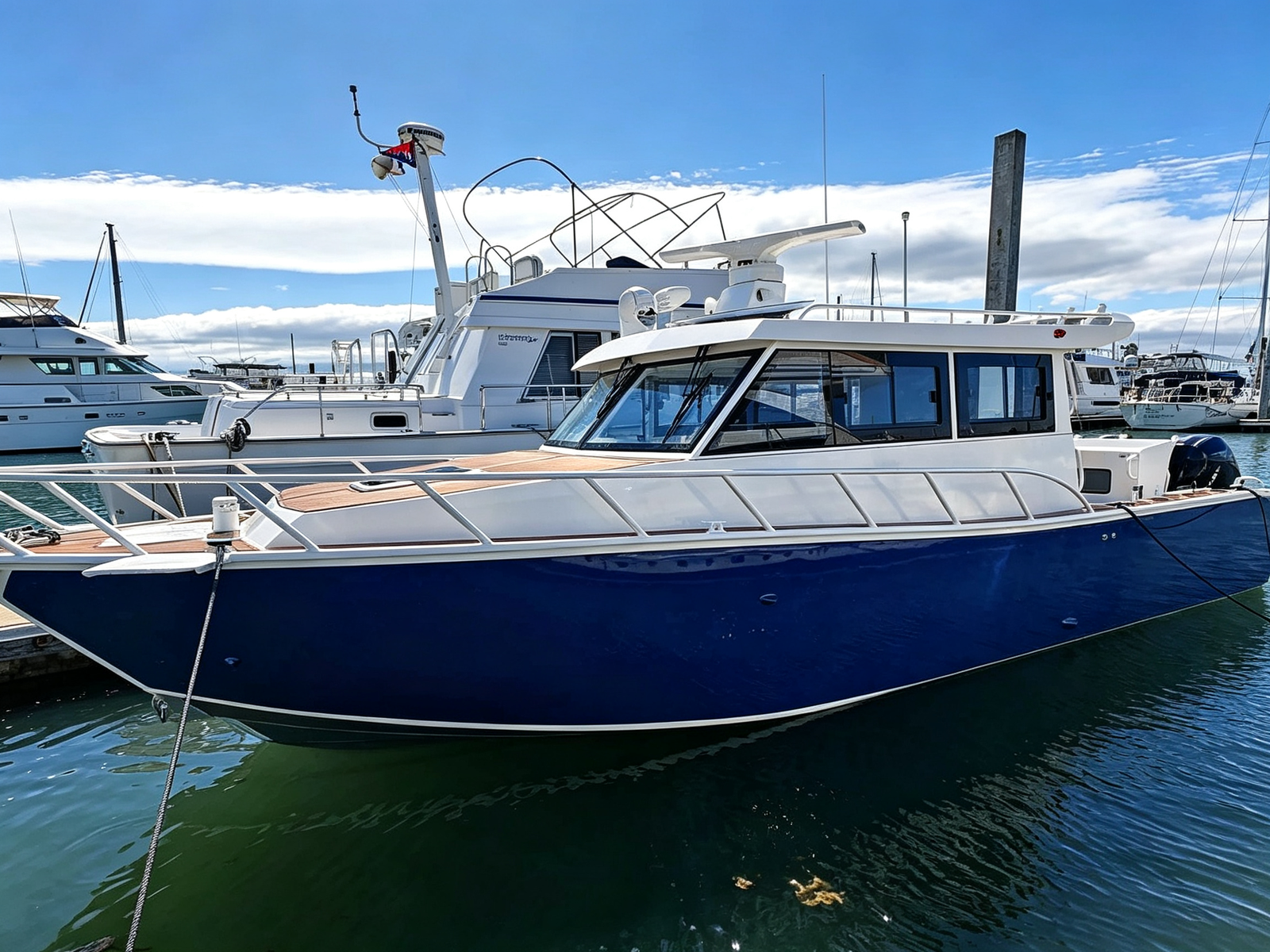 34FT Large Aluminum Offshore Pontoon Fishing Boat 8 Person Twin 200-300HP 550L Fuel Tank - 图片 5