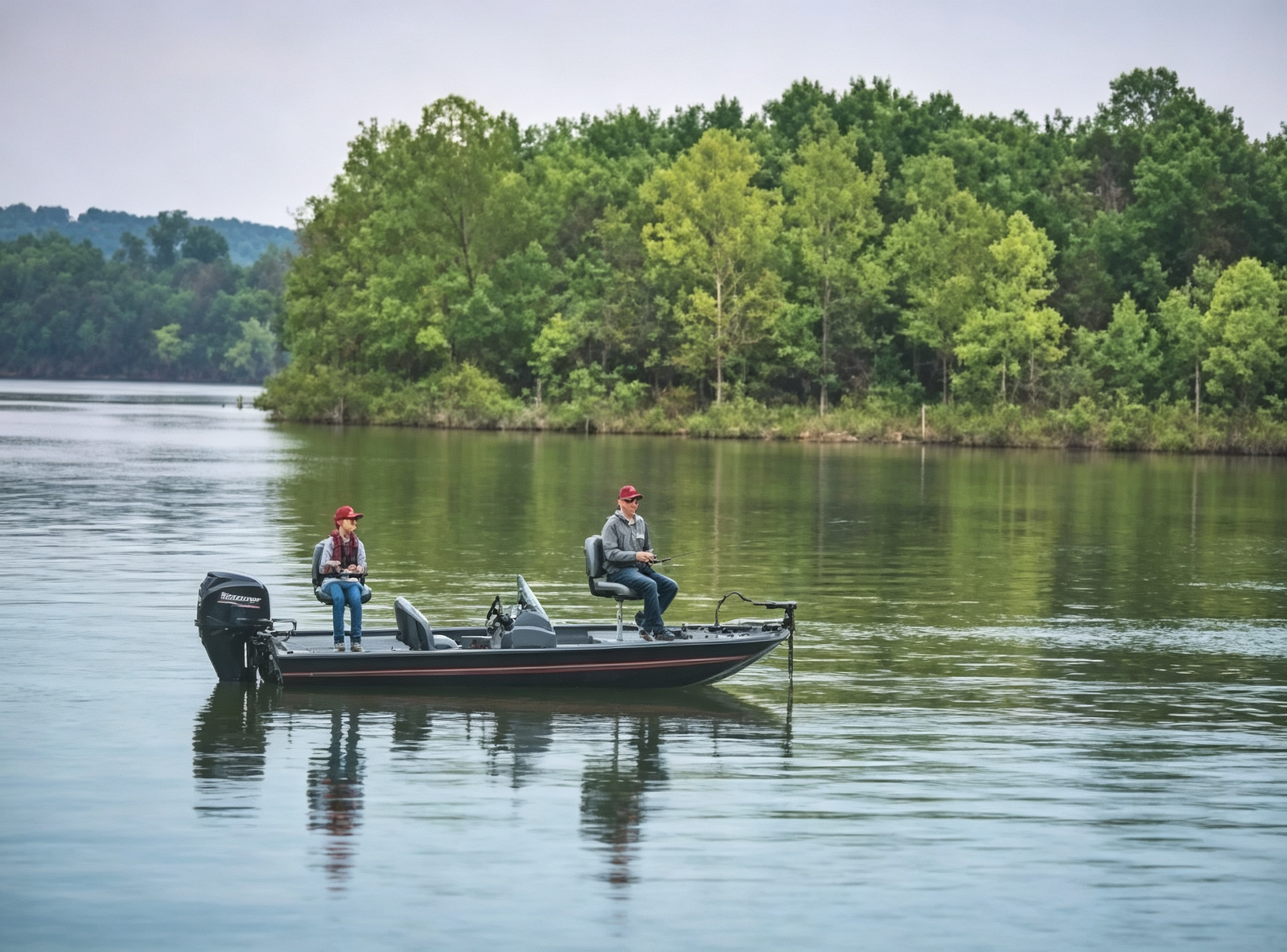 16'8" Compact Aluminum Freshwater Fishing Boat 3 Person 50HP Garmin Fish Finder Full Trailer Package - 图片 11