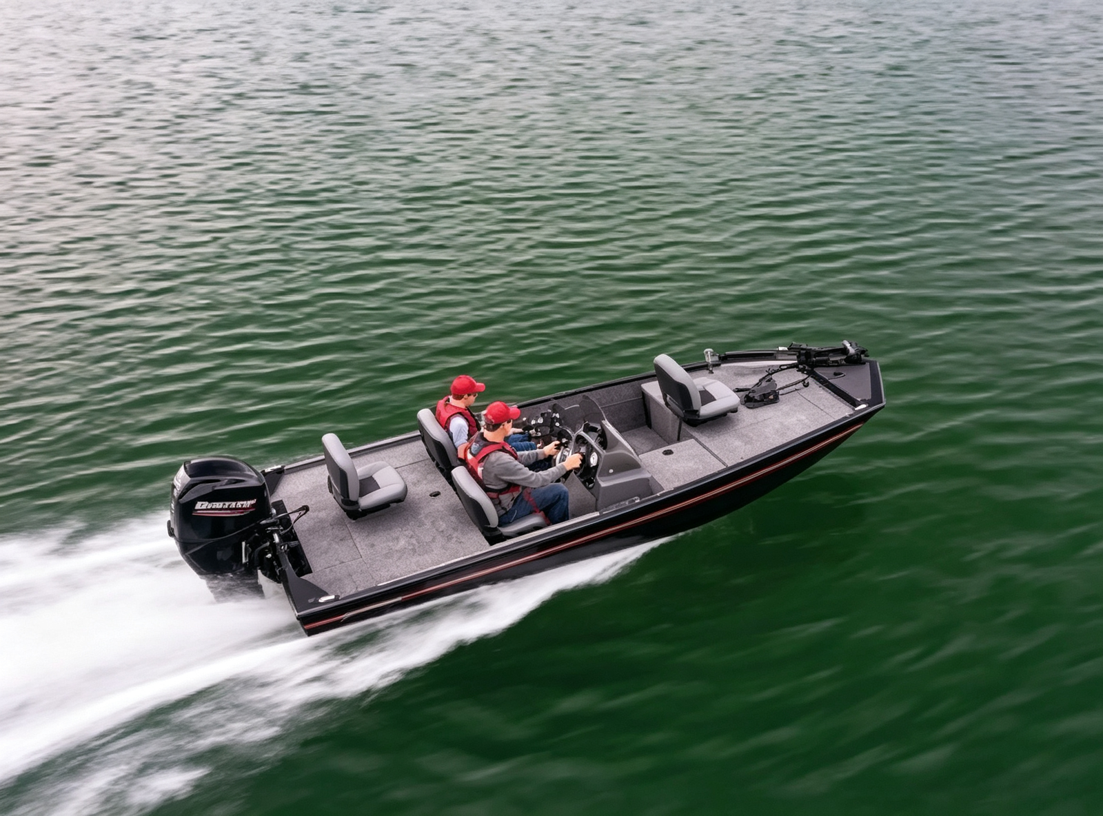 16'8" Compact Aluminum Freshwater Fishing Boat 3 Person 50HP Garmin Fish Finder Full Trailer Package - 图片 12