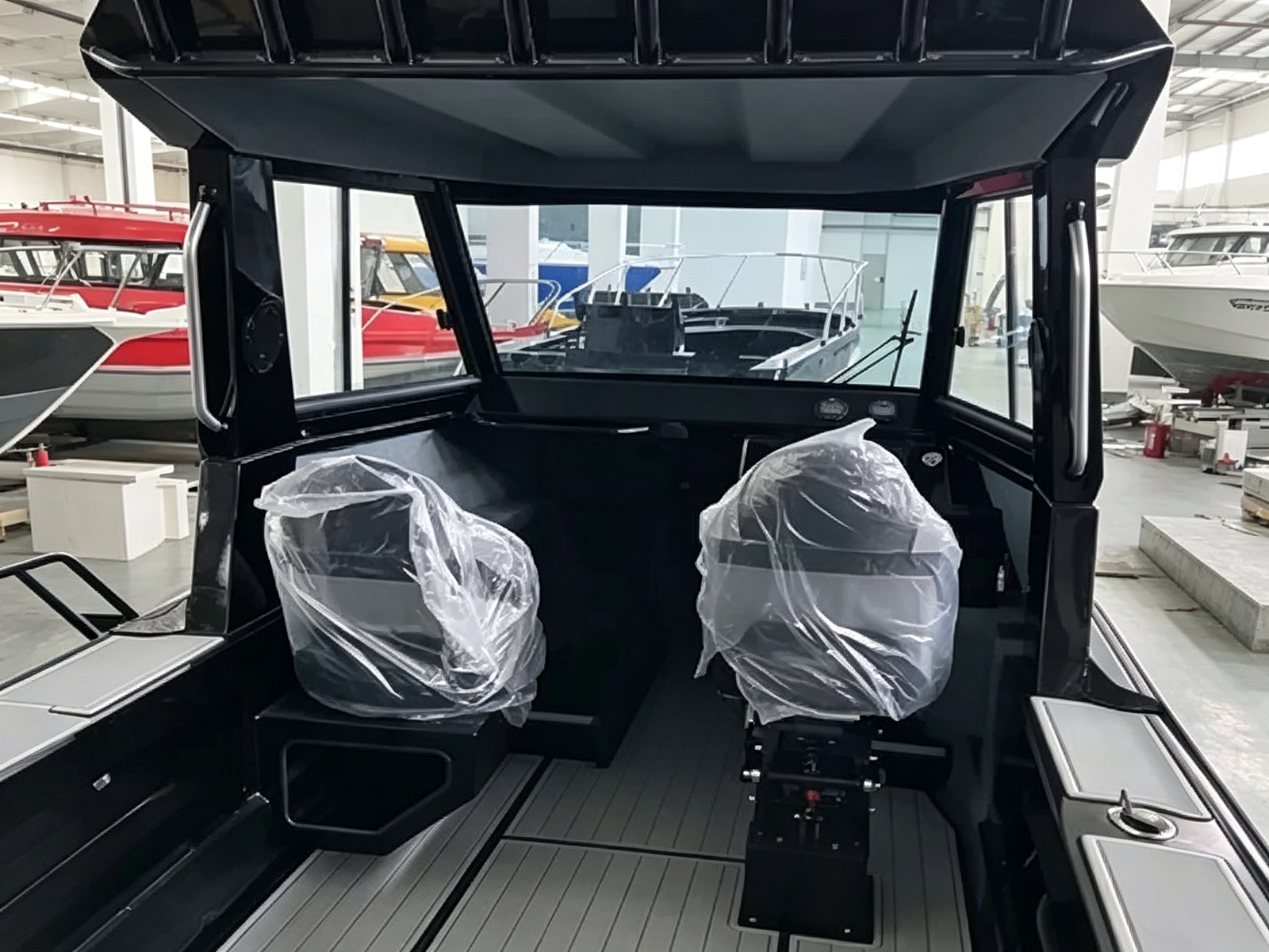 21FT Aluminum Pontoon Fishing Boat, 6.52 metre hardtop pontoon angling vessel, 6520mm foam filled watertight pontoon boat - 图片 4