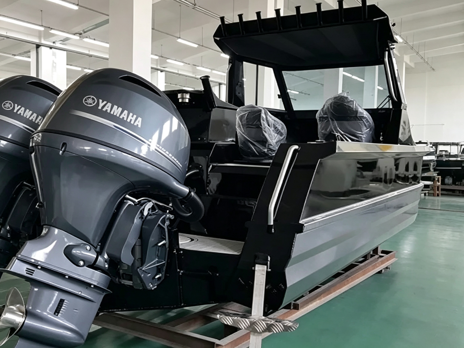 21FT Aluminum Pontoon Fishing Boat, 6.52 metre hardtop pontoon angling vessel, 6520mm foam filled watertight pontoon boat - 图片 5