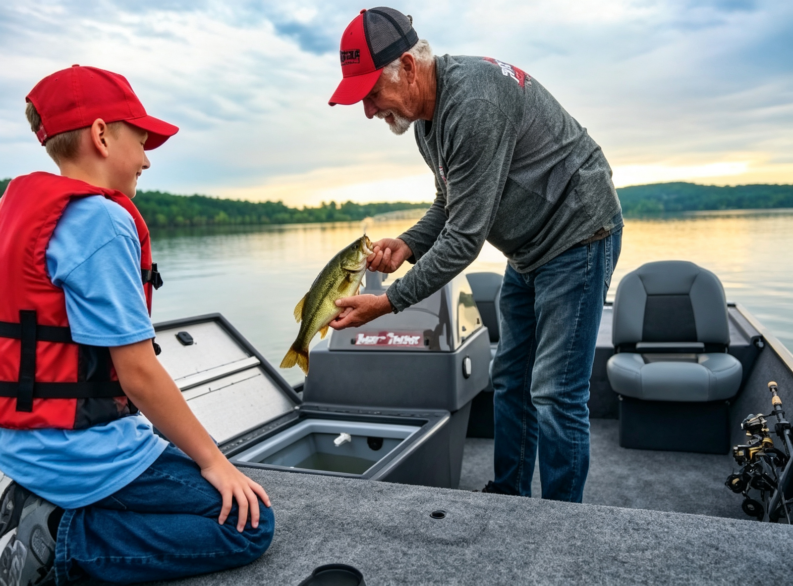 16'8" Compact Aluminum Freshwater Fishing Boat 3 Person 50HP Garmin Fish Finder Full Trailer Package - 图片 13