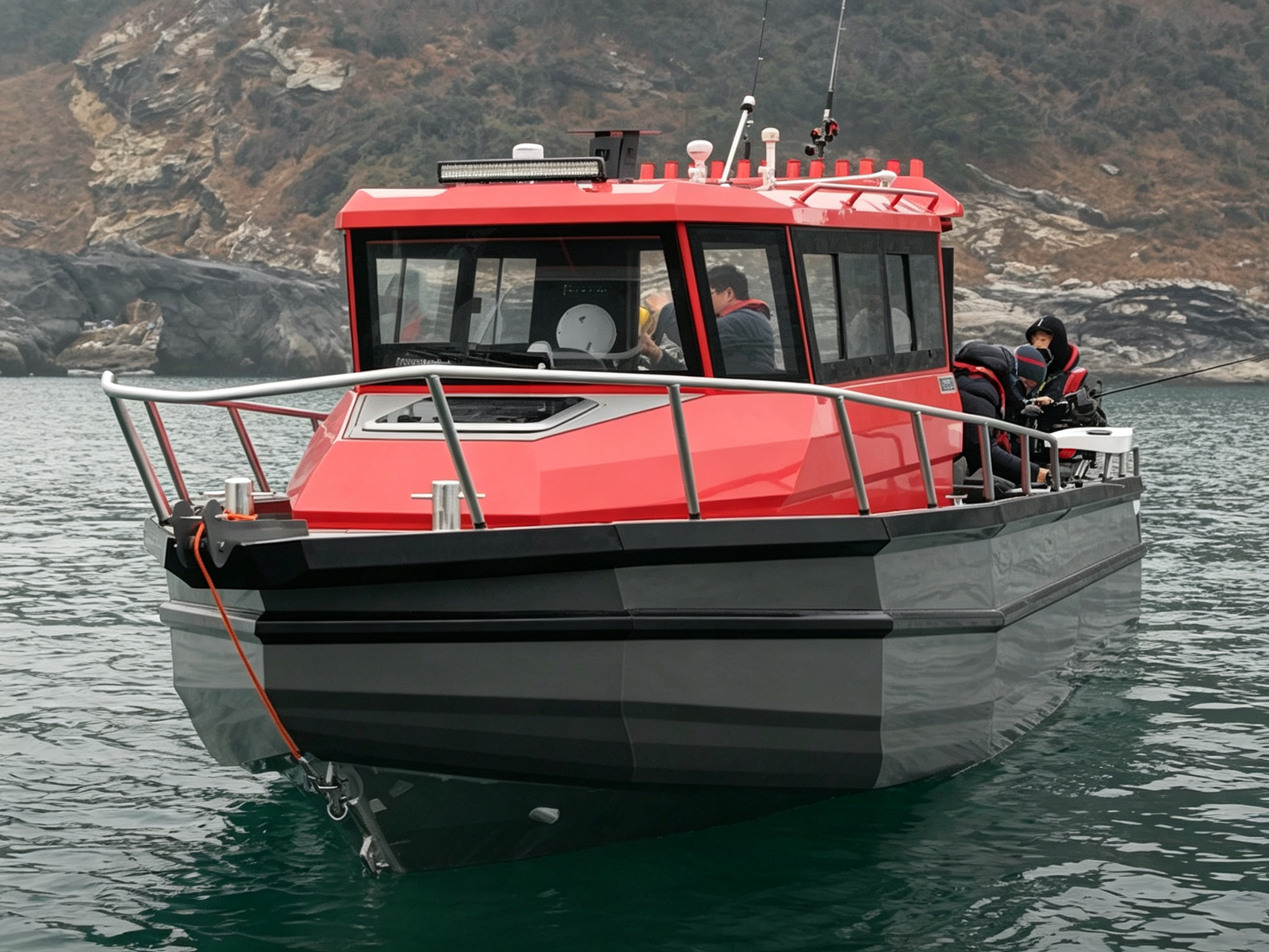 29FT Aluminum Pontoon Fshing Boat, 8.95 Metre Full Cabin Deep Sea Pontoon Vessel, Foam Filled Watertight Pontoon Boat - 图片 4