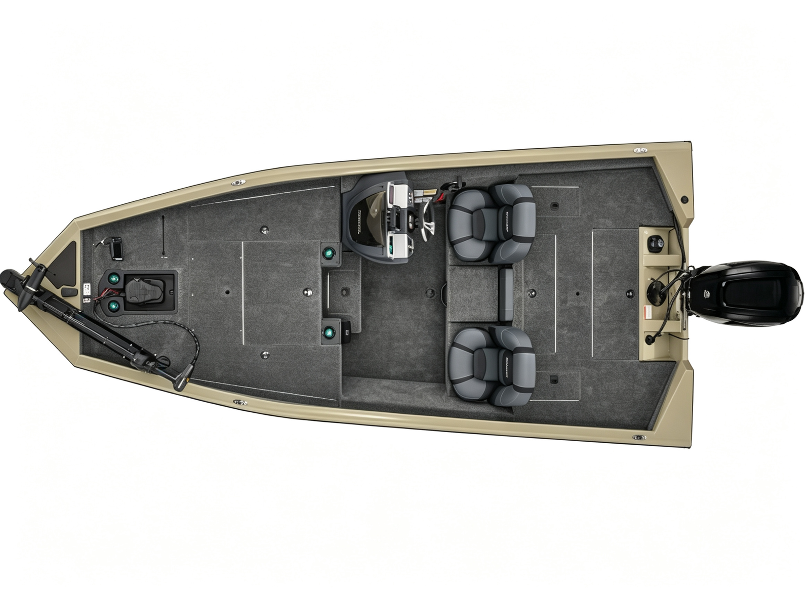 Z175 17.5FT Tournament Aluminum Bass Boat 2-3 Person 115HP 80L Fuel Tank Single Axle Trailer Included - 图片 7