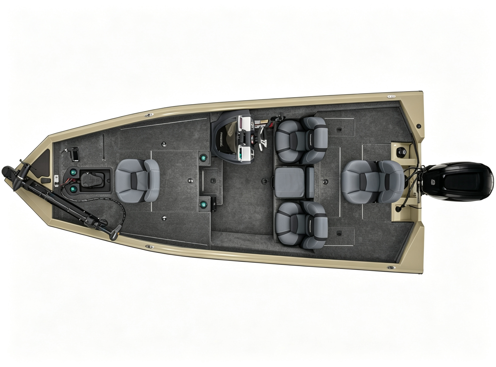 Z175 17.5FT Tournament Aluminum Bass Boat 2-3 Person 115HP 80L Fuel Tank Single Axle Trailer Included - 图片 8