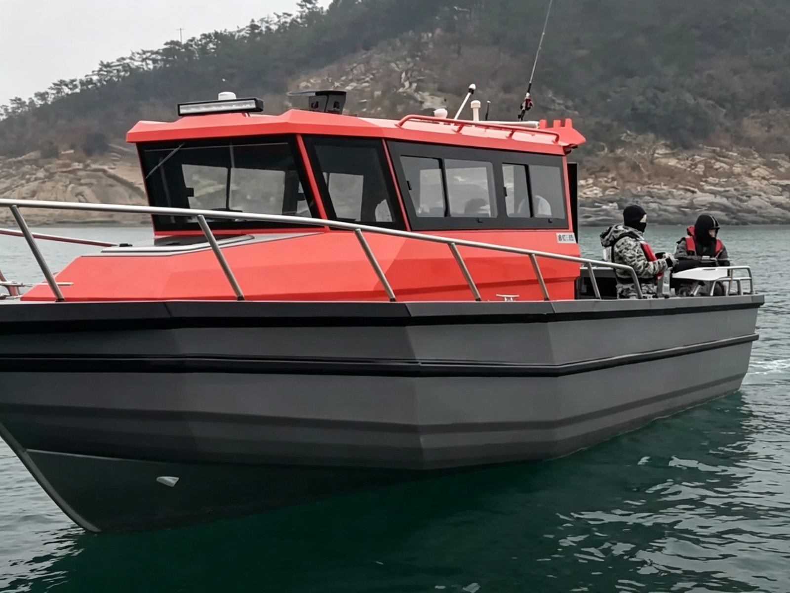 29FT Aluminum Pontoon Fshing Boat, 8.95 Metre Full Cabin Deep Sea Pontoon Vessel, Foam Filled Watertight Pontoon Boat - 图片 2