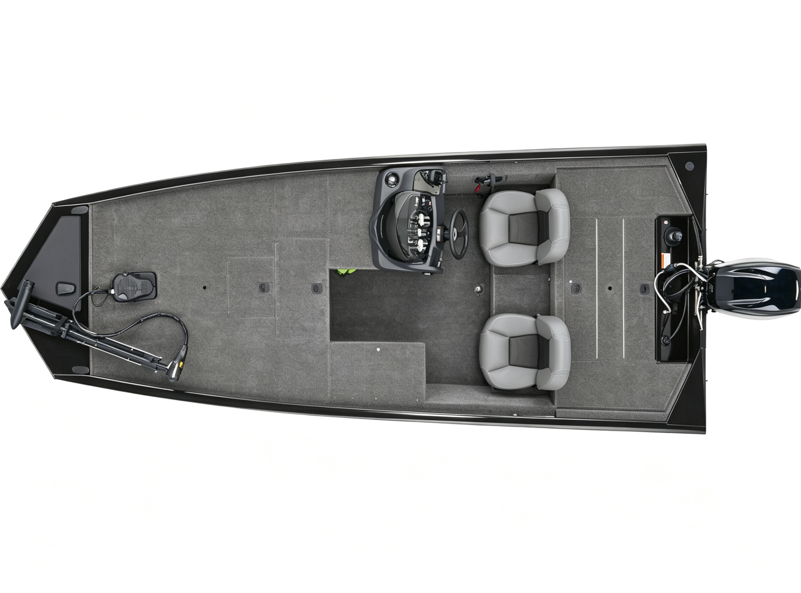 19FT Aluminum Tournament Bass Boat 2-3 Person 150HP 115L Fuel Tank PU Foam Hull Single Axle Trailer Included - 图片 6