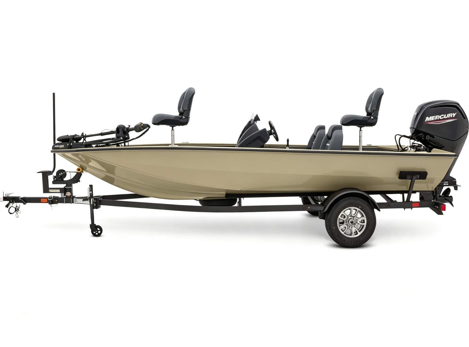 Z175 17.5FT Tournament Aluminum Bass Boat 2-3 Person 115HP 80L Fuel Tank Single Axle Trailer Included - 图片 5