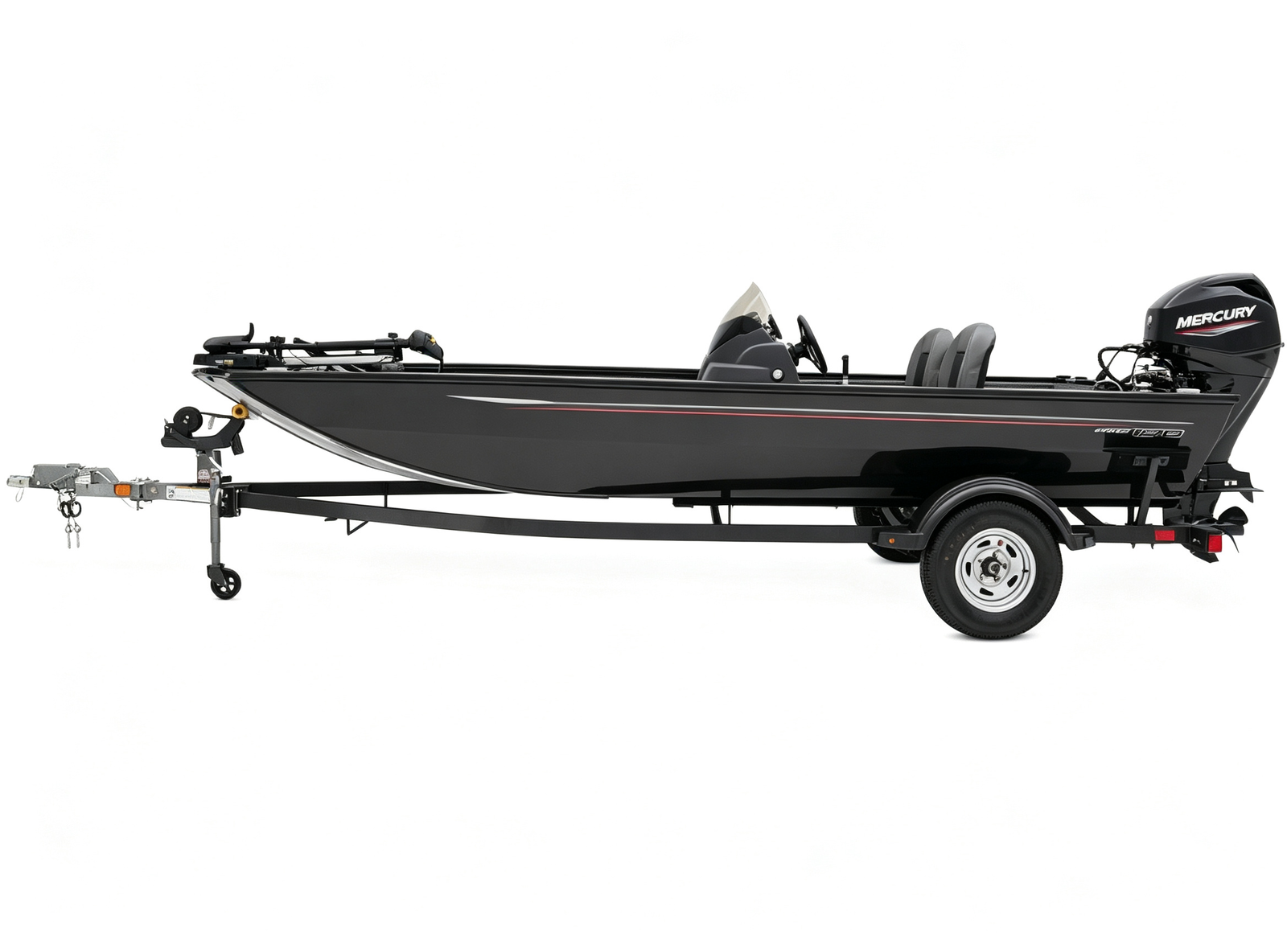 19FT Aluminum Tournament Bass Boat 2-3 Person 150HP 115L Fuel Tank PU Foam Hull Single Axle Trailer Included - 图片 3