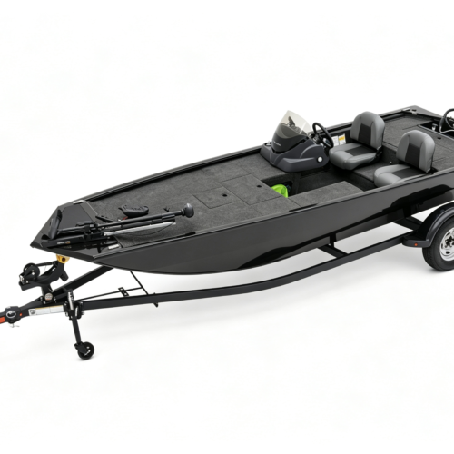 19FT Aluminum Tournament Bass Boat 2-3 Person 150HP 115L Fuel Tank PU Foam Hull Single Axle Trailer Included